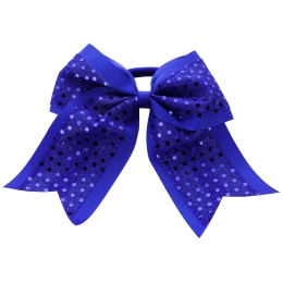 7" Spangle Cheer Ponytail Hair Bows Pack - 6pc