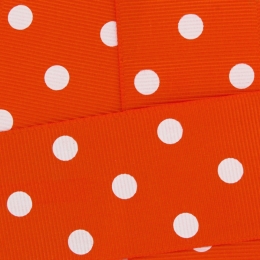 7/8" White Dots Grosgrain Ribbon