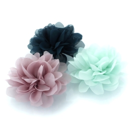 4" Chiffon Rounded Petals Fabric Flower