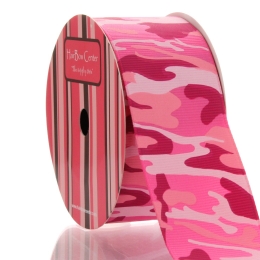 1.5" Pink Camo Grosgrain Ribbon