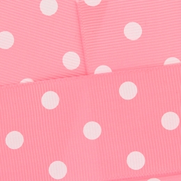 3/8" White Dots Grosgrain Ribbon