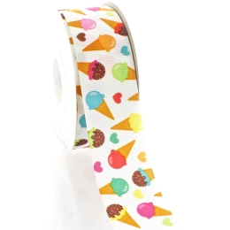 1.5" Sprinkle Ice Cream Cone Grosgrain Ribbon