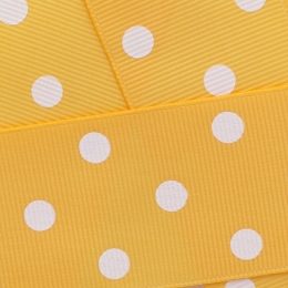 3/8" White Dots Grosgrain Ribbon