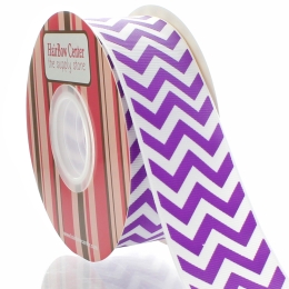 1.5" Purple Chevron ZigZag Grosgrain Ribbon