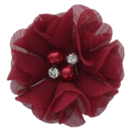 2" Rounded Folded Chiffon Hair Flower