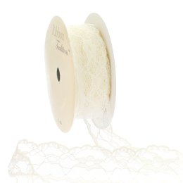 Ivory 1" Vintage Scalloped Edge Lace Ribbon Trim