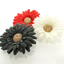 3.75" Velvet Gerbera Daisy Hair Flower