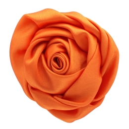 3" Twisted Rose Satin Fabric Hair Flower