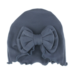 Ruffle Bow Cotton Beanie Hat