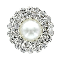 Pearl w/ Rhinestone Surround Embellishment Center