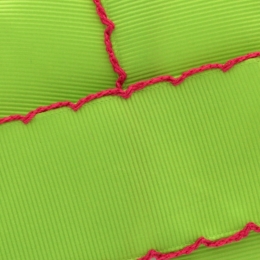 Apple Green/Shocking Pink Moonstitch Ribbon