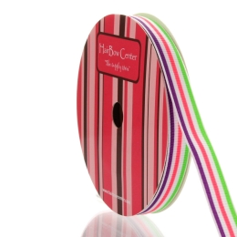 3/8" Bright Stripes Grosgrain Ribbon