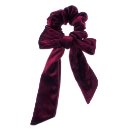 Velvet Long Tail Bow Hair Scrunchie 6pcs