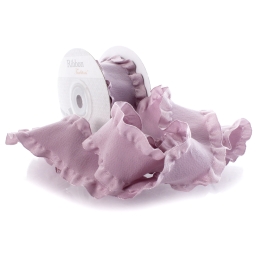 1.5" Satin Double Ruffle Ribbon