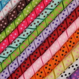 3/8" Dots Grosgrain Korker Ribbon