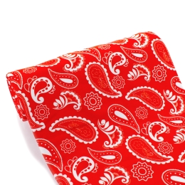 Red Paisley Bandana DBP Fabric