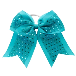 7" Spangle Cheer Ponytail Hair Bows Pack - 6pc