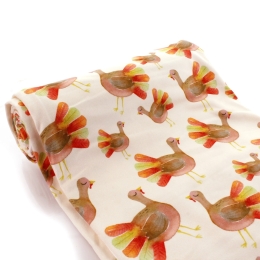 Watercolor Thanksgiving Turkeys DBP Fabric