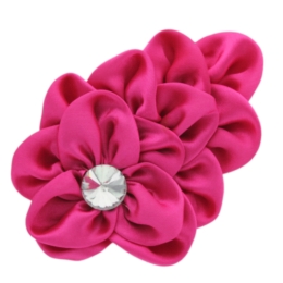 Cascading Satin Rhinestone Hair Flower