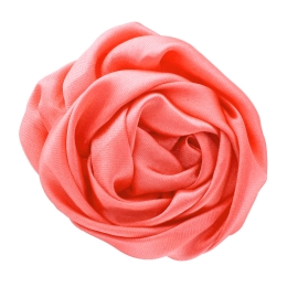 3" Twisted Rose Satin Fabric Hair Flower