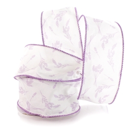 2 1/2" Wired Ribbon Lavender Floral Bundles