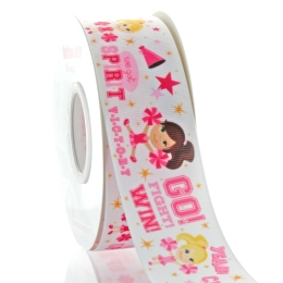 1.5" Pink Cheerleader Grosgrain Ribbon