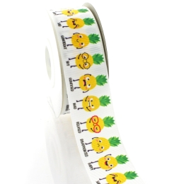 1.5" Pineapple Emoticon Grosgrain Ribbon