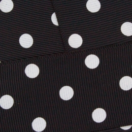 3/8" White Dots Grosgrain Ribbon