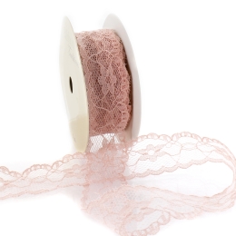 Rose Gold 1" Vintage Scalloped Edge Lace Ribbon Trim