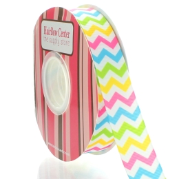 7/8" Multi Stripe Chevron ZigZag Grosgrain Ribbon