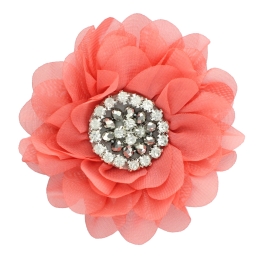 3.5" Jewel Chiffon Petals Hair Flower