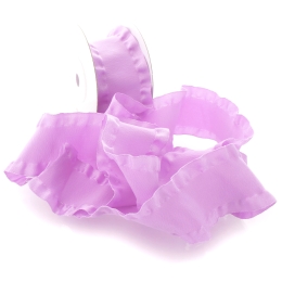 1.5" Satin Double Ruffle Ribbon