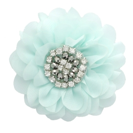 3.5" Jewel Chiffon Petals Hair Flower