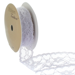 Gray 1" Vintage Scalloped Edge Lace Ribbon Trim