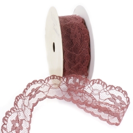 Rosewood 1" Vintage Scalloped Edge Lace Ribbon Trim