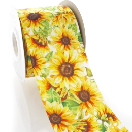 3" Sunkissed Sunflowers Satin Ribbon