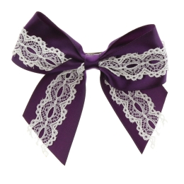 Vintage Satin Lace Hair Bows Pack - 12pc