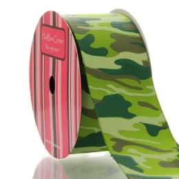 1.5" Green Camo Grosgrain Ribbon