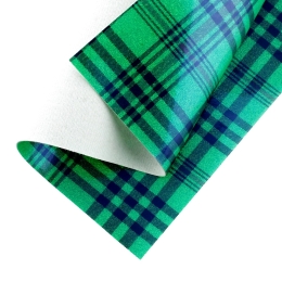 Glitter High Gloss Jelly Felt Sheets Emerald-Black Tartan Plaid