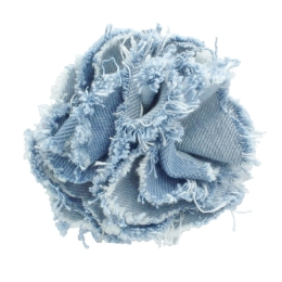 3" Frayed Denim Fabric Flowers