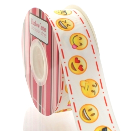 1.5" Social Emoticon Faces Grosgrain Ribbon