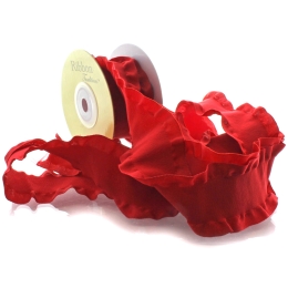 1.5" Satin Double Ruffle Ribbon