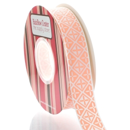 7/8" Peach Folk Diamond Grosgrain Ribbon