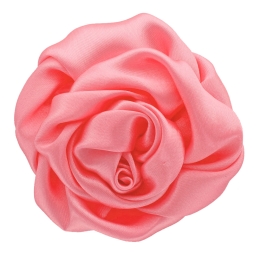 3" Twisted Rose Satin Fabric Hair Flower