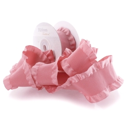 1.5" Satin Double Ruffle Ribbon