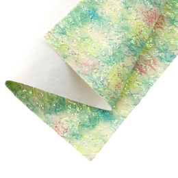 Textured Heart Watercolor Glitter Canvas Sheets Green