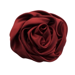 3" Twisted Rose Satin Fabric Hair Flower