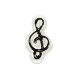 Black Treble Clef Flatback Craft Embellishment