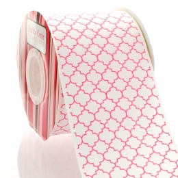 3" Hot Pink Quatrefoil Grosgrain Ribbon