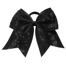 7" Spangle Cheer Ponytail Hair Bows Pack - 6pc